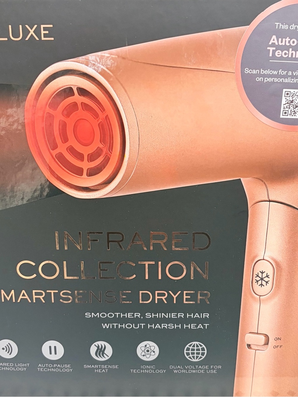 ion Luxe Infrared SmartSense Hair Dryer - Metallic Rose